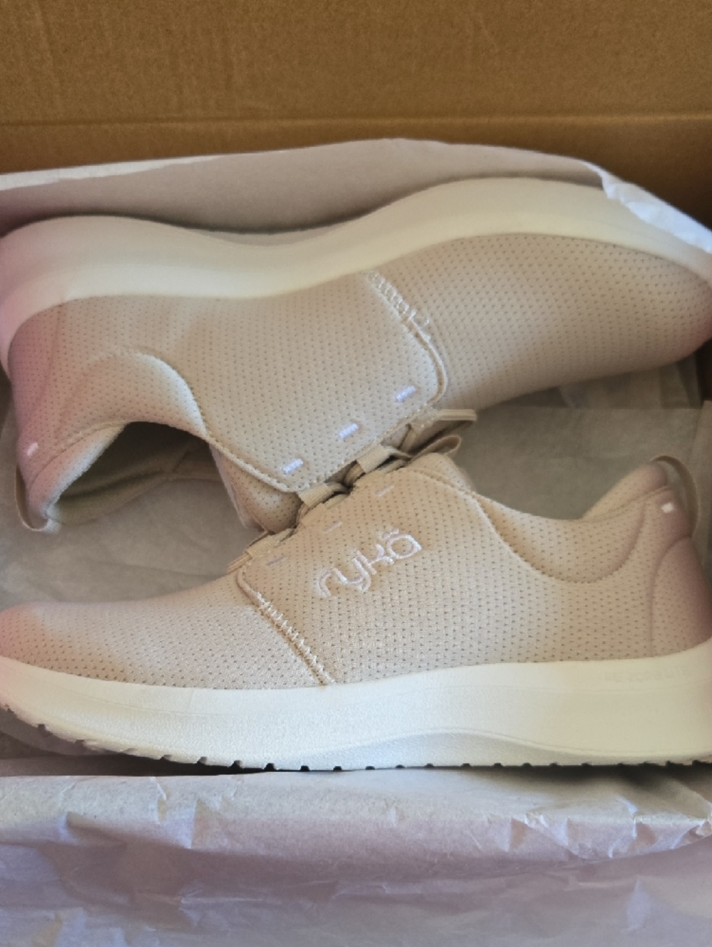 Ryka Women's Athletic Slip-On Sneakers in Beige - Picture 3 of 4